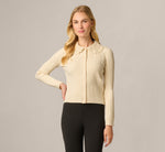 Cable Knit Crochet Peter Pan Collar Cardigan Sweater In Cream 3
