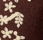 Long Sleeve Contrast Floral Embroidered Cardigan Sweater In Cambridge Brown Cream 7