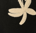Bell Sleeve Floral Embroidered Peplum Cardigan Sweater In Black Cream 7