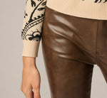 Long Sleeve Ribbed Trim Crew Neck Pullover Sweater In Cream Black Paisley 5