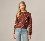 Long Sleeve Crew Neck Cardigan Sweater In Hazelnut Cream 3
