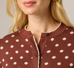 Long Sleeve Crew Neck Cardigan Sweater In Hazelnut Cream 4