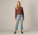 Long Sleeve Crew Neck Cardigan Sweater In Hazelnut Cream 2