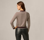 Long Sleeve Polo Collar Cardigan Sweater In Chocolate Cream 7