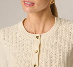 Bell Sleeve Open Cable Knit Peplum Flouce Cardigan In Cream 4