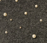 Pearly Beaded Bomber Jacket Sweater In Soft Charcoal 7