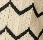 Long Sleeve Sailor Bow Collar Open Pointelle Sweater In Cream Black 7