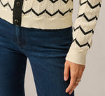 Long Sleeve Sailor Bow Collar Open Pointelle Sweater In Cream Black 5