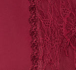 Long Sleeve Lace Trim Drawstring Hem Blouse In Fig 7