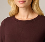 Three Quarter Sleeve Scalloped Fringe Sweater In Chocolate 4