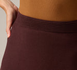 Scalloped Fringe Sweater Knit Midi Skirt In Chocolate 3
