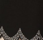 Short Sleeve Scalloped Rhinestone Trim Top In Black 7
