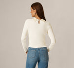 Long Sleeve Pearly Peter Pan Collar Sweater In Ivory 6