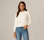 Long Sleeve Pearly Peter Pan Collar Sweater In Ivory 3