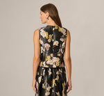 Sleeveless Brocade Top In Brocade Floral 6