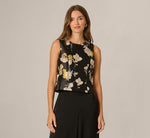 Sleeveless Brocade Top In Brocade Floral 3