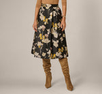Pleated Brocade Midi Skirt In Brocade Floral 2