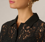 Long Sleeve Sheer Lace Blouse In Black 4