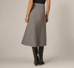 Pearly Beaded Sweater Knit Midi Skirt In Dark Heather 5