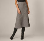 Pearly Beaded Sweater Knit Midi Skirt In Dark Heather 2