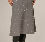Pearly Beaded Sweater Knit Midi Skirt In Dark Heather 3
