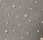 Pearly Beaded Sweater Knit Peplum Top In Dark Heather 7