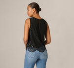 Scalloped Sequin Beaded Tank Top In Black 6