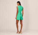 Sleeveless Romper With Peplum Hem In Flora Green 5