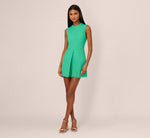 Sleeveless Romper With Peplum Hem In Flora Green 7