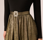 Jersey Metallic Combo Short Dress In Black Gold 4