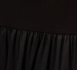 Ponte Taffeta Drop Waist Flounce Dress In Black 7