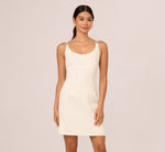 Tweed Pearl Short Dress In Ivory 3
