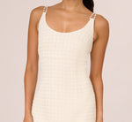 Tweed Pearl Short Dress In Ivory 5