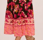 Floral Print Maxi Dress With Puff Sleeves In Hunter Multi 5