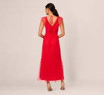 Dot Tulle Ruffle Dress In Red 5