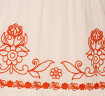 Embroidered Flutter Sleeve Tiered Midi Dress In Ivory Red Multi 7