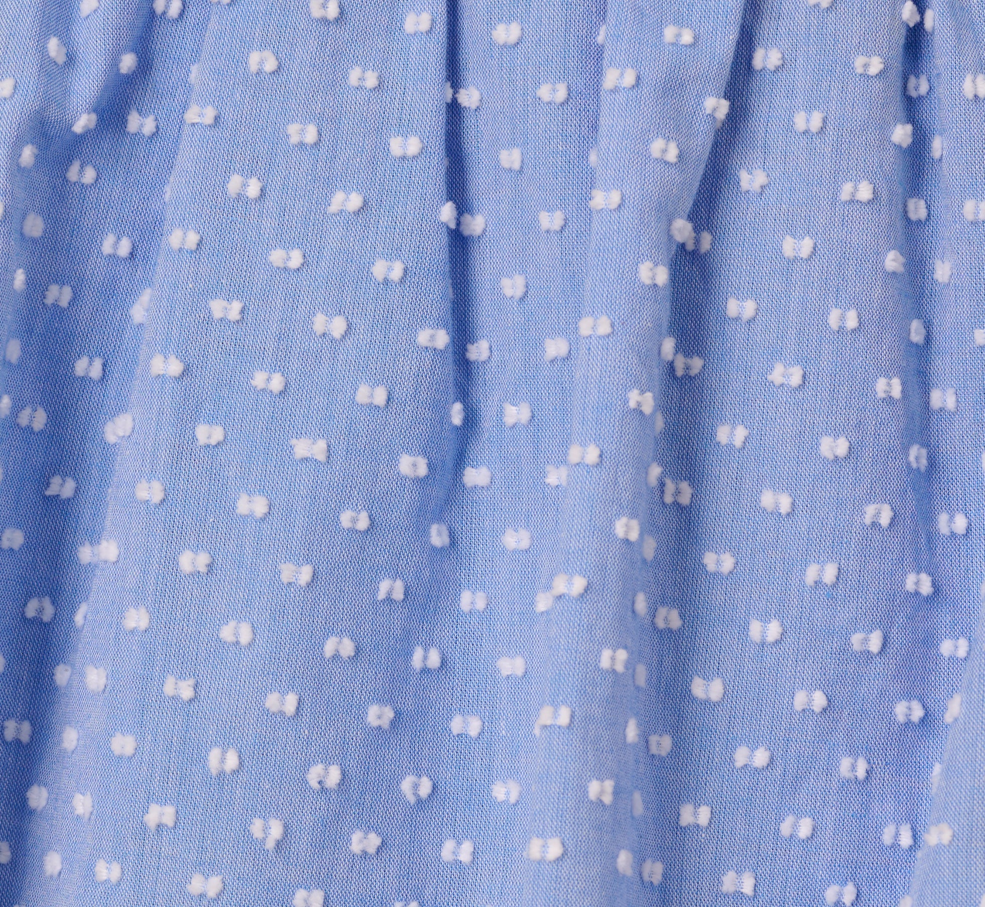 Polka Dot Ruffle Flounce Short Dress In Chambray Blue 1