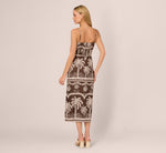 Sleeveless Bow Front Palm Tree Sundress In Brown Ivory 5