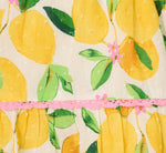 One Shoulder Ruffle Lemon Print Mini Dress In White Multi 7