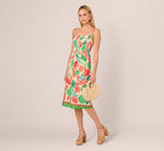 Floral Shirred Cotton Midi Sundress In Ivory Multi 2