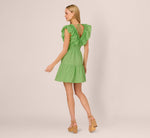 Ruffle Collar Flounce Mini Dress In Lime 5