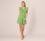 Ruffle Collar Flounce Mini Dress In Lime 7