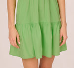 Ruffle Collar Flounce Mini Dress In Lime 4
