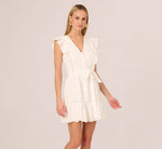 Sleeveless Ruffle Eyelet Mini Dress In Ivory 2