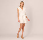 Sleeveless Ruffle Eyelet Mini Dress In Ivory 7