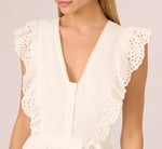 Sleeveless Ruffle Eyelet Mini Dress In Ivory 4