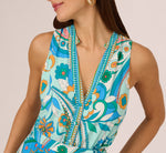Sleeveless Retro Printed Short Sundress In Mint Multi 3