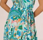 Sleeveless Retro Printed Short Sundress In Mint Multi 4