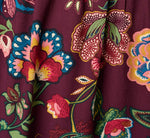 Puff Sleeve Floral Midi Flounce Dress In Burgundy Multi 6
