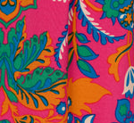 Puff Sleeve Retro Printed Short Dress In Hot Pink Multi 7